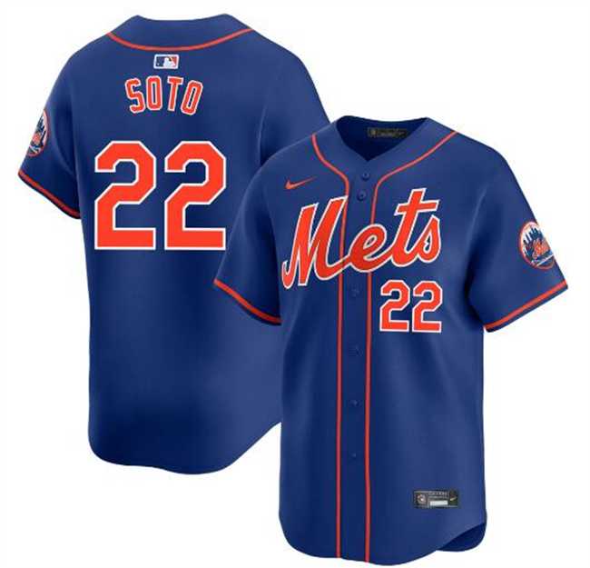 Youth New York Mets #22 Juan Soto Royal 2024 Alternate Limited Stitched Jersey Dzhi